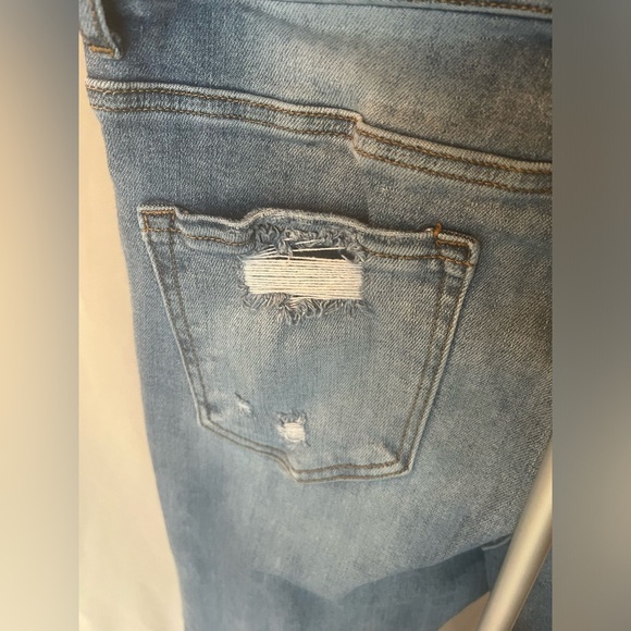 Women's Blue Distressed Jeans - Picture 3 of 6